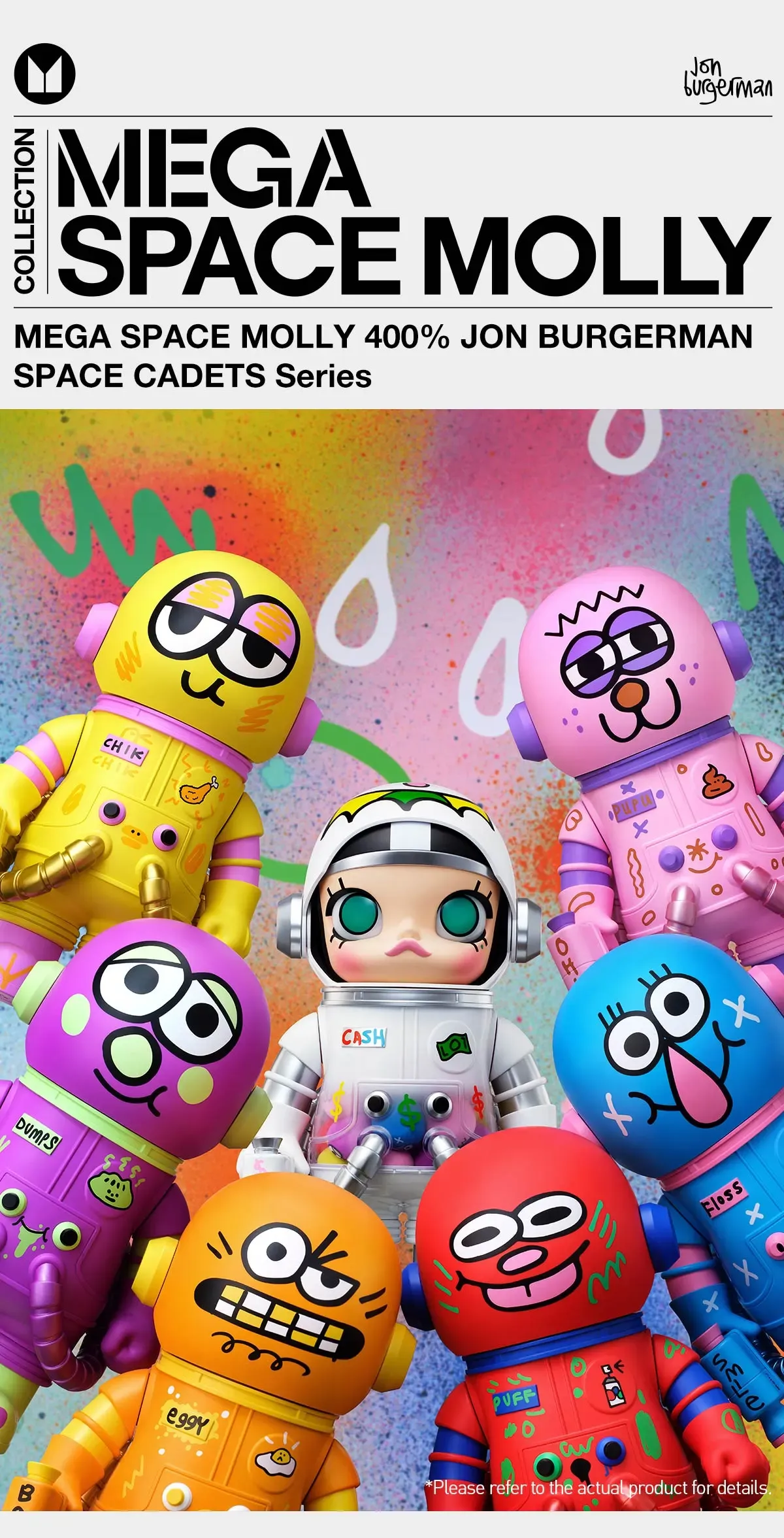 アイドル MEGA SPACE MOLLY 1000% Jon Burgerman 1DAY!! POPMART Mega Space Molly 1000% Jon Burgerman Figure