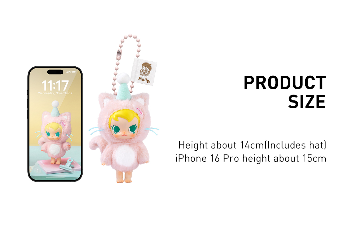 POP NOW:Baby Molly Pocket Friends Series-Vinyl Plush Pendant