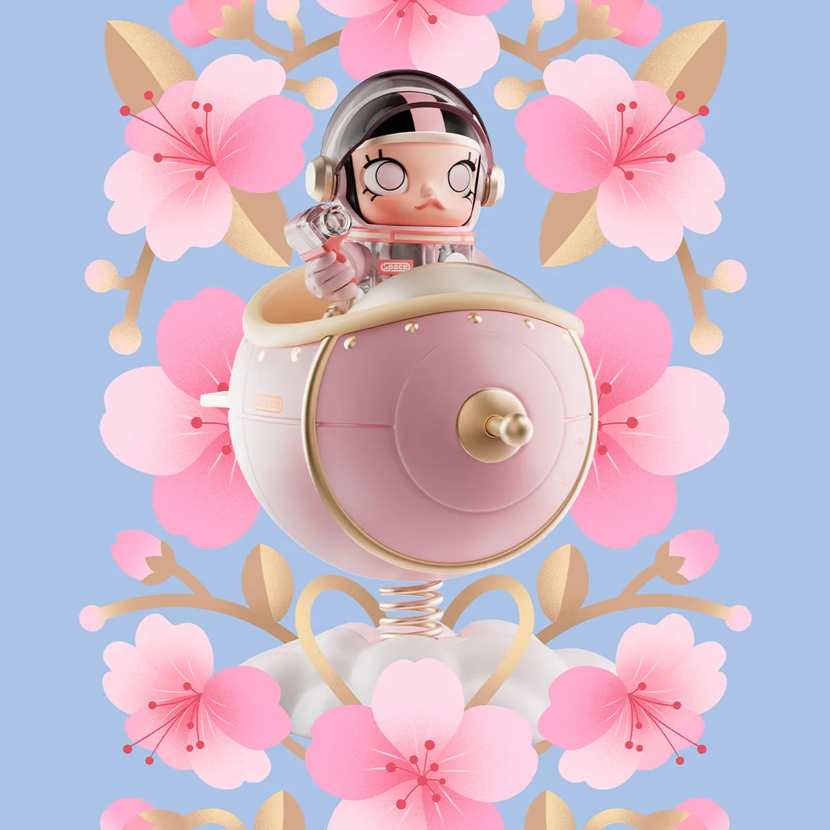 MEGA SPACE MOLLY 100% Blooming-Tulip - POP MART (Singapore)