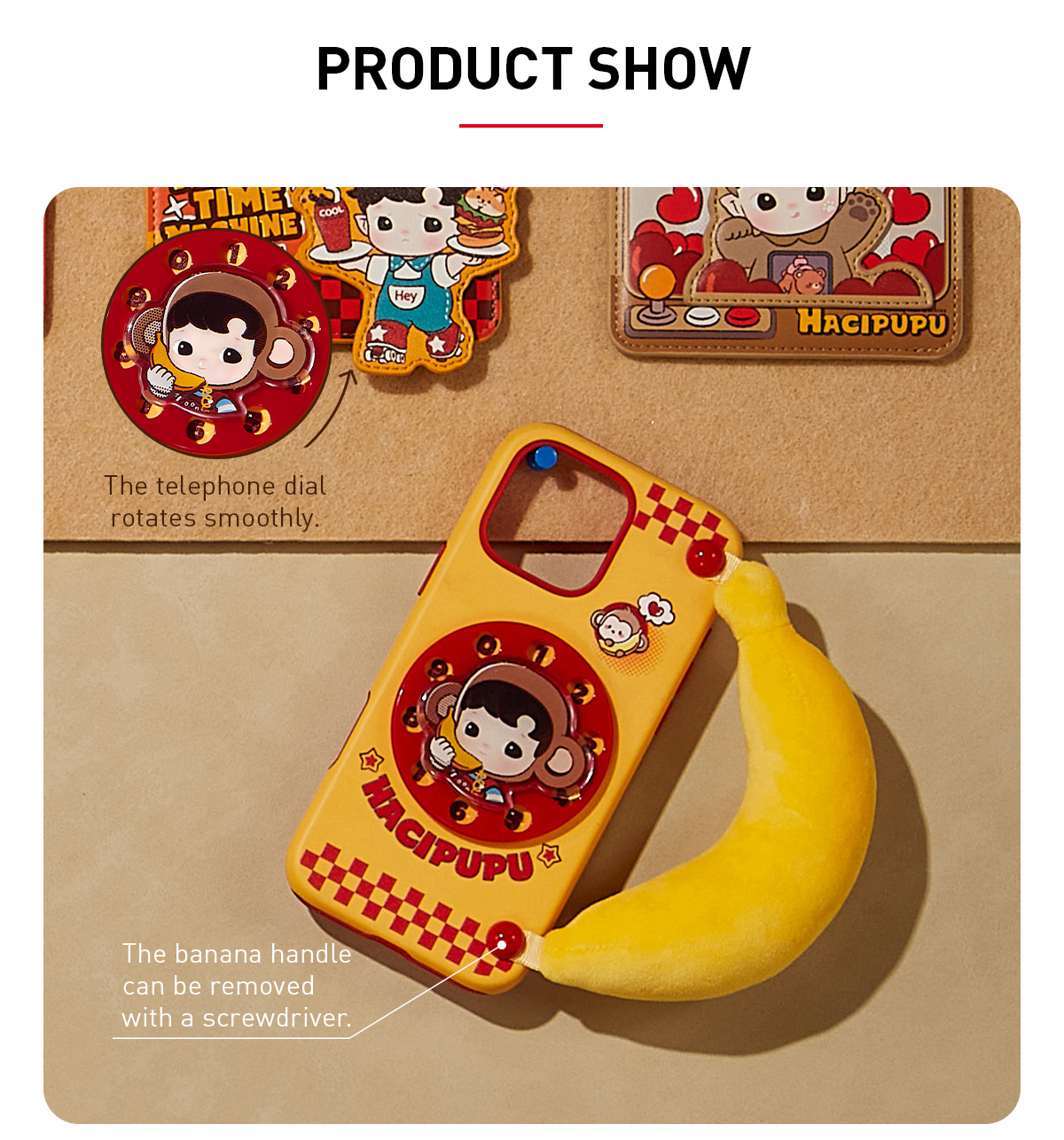 POP MART HACIPUPU バナナハンドル iphone ケース Nothing says quirky and cute than a 🍌retro banana phone🍌 case