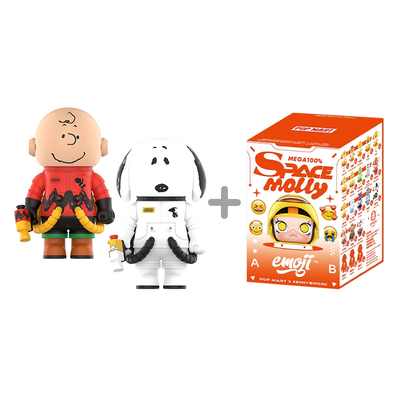 MEGA SPACE MOLLY 100% Charlie Brown & Snoopy - POP MART (Japan)