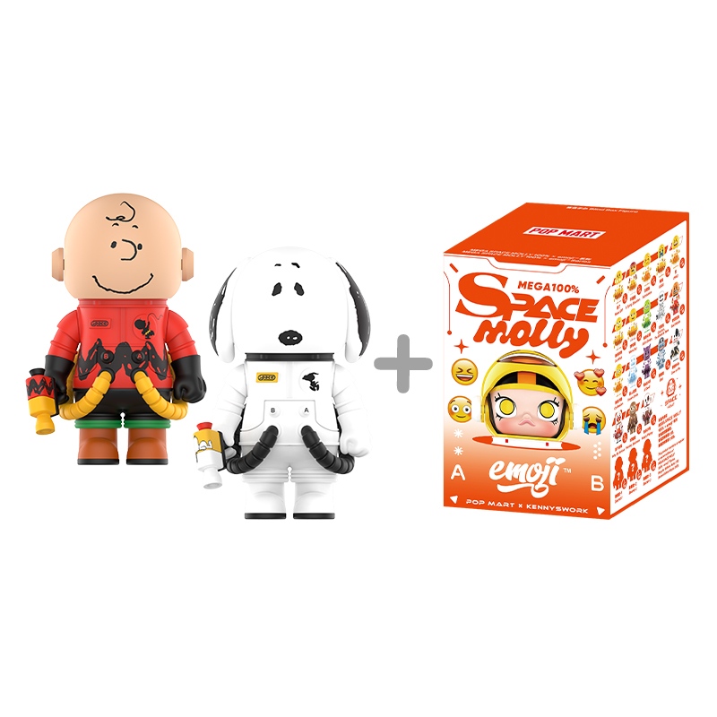 MEGA SPACE MOLLY 100% Charlie Brown & Snoopy - POP MART (Brazil)