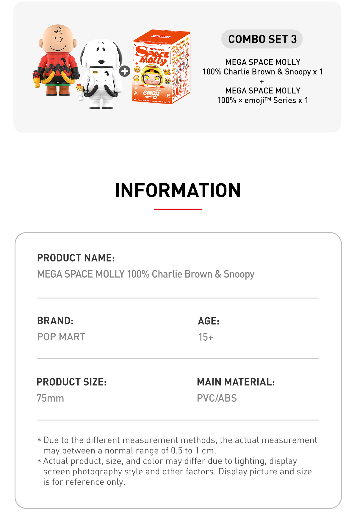 MEGA SPACE MOLLY 100% Charlie Brown & Snoopy - POP MART (Japan)