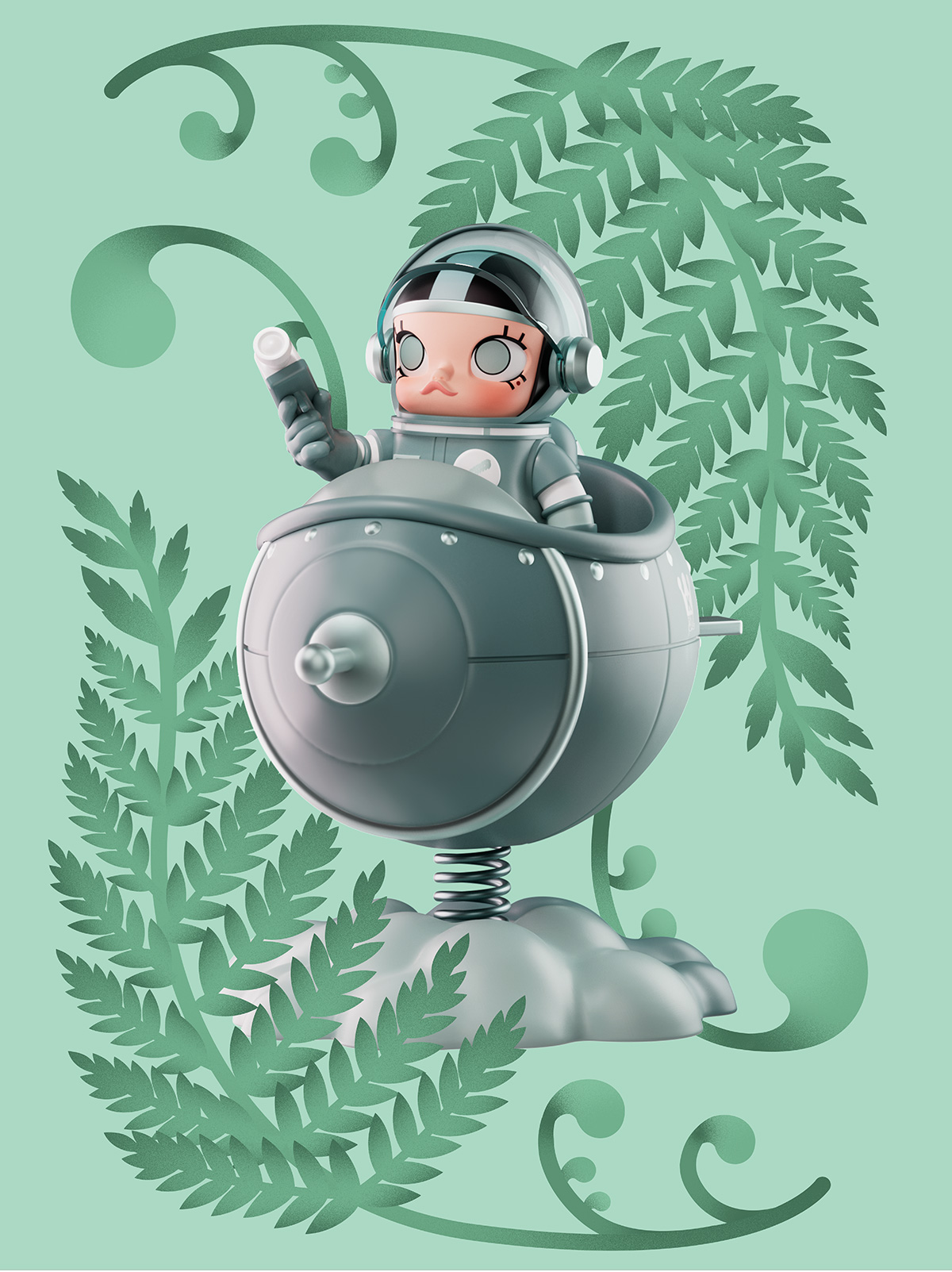 MEGA SPACE MOLLY 100% Blooming-Cyathea Dealbata - POP MART (Belgium)