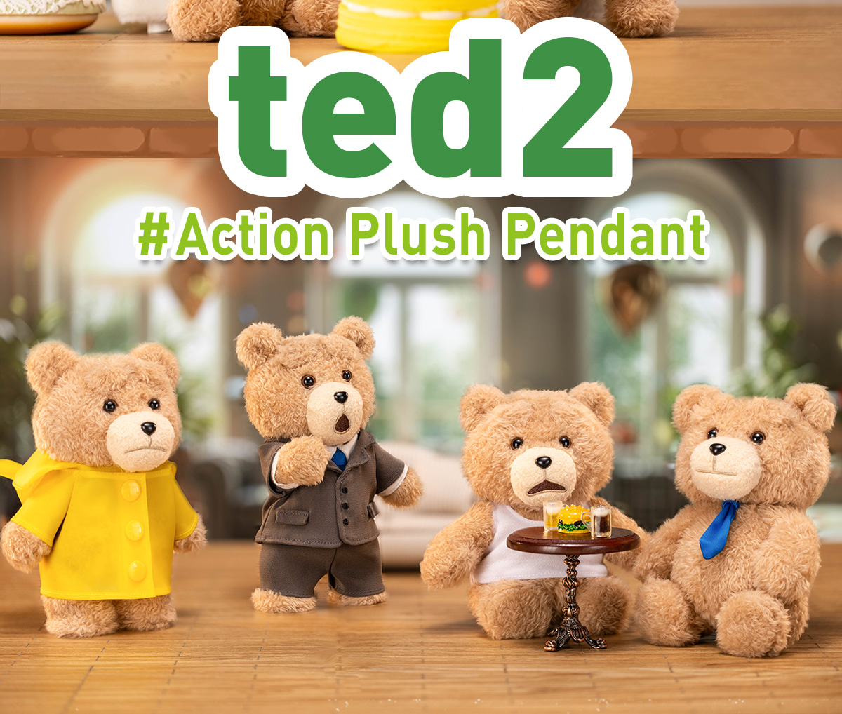 Ted2 Teddy Bear Action Plush Pendant - POP MART (Japan)