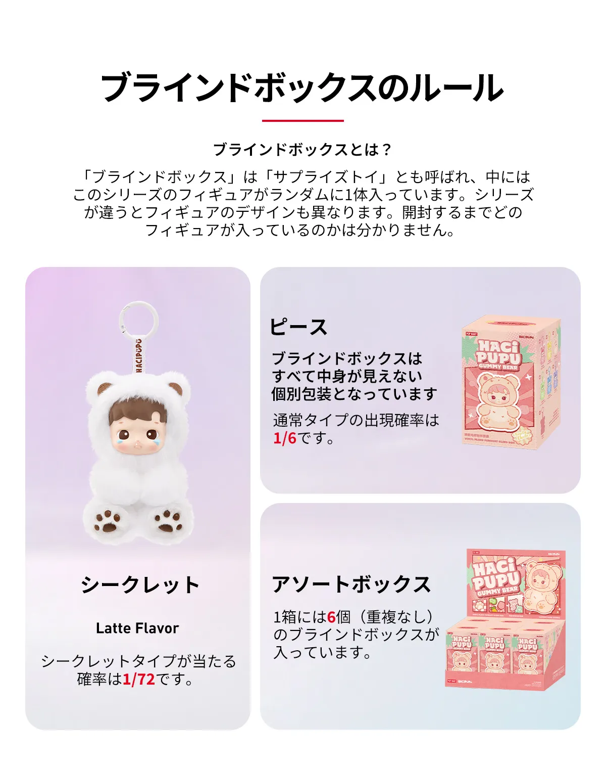 HACIPUPU Gummy Bear Series-Vinyl Plush Pendant Blind Box - POP 