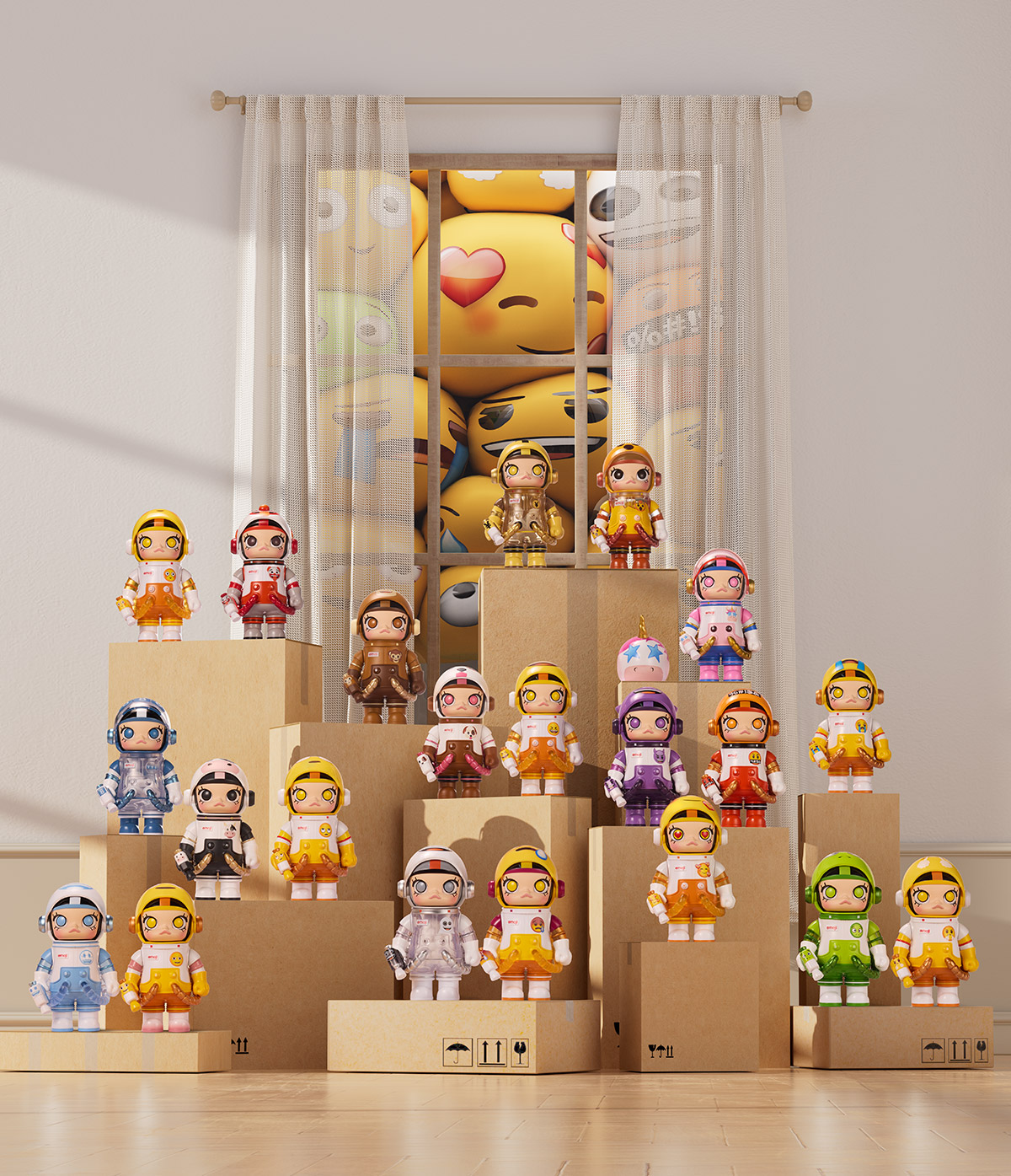 MEGA SPACE MOLLY 100% × emoji™ Series - POP MART (Japan)