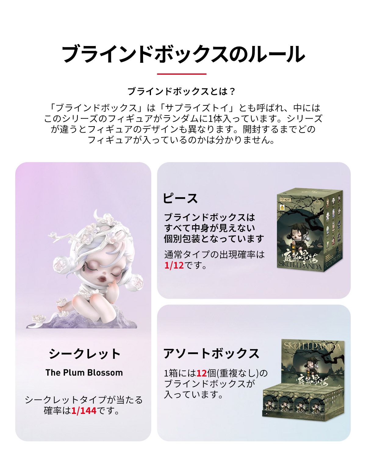 SKULLPANDA The Ink Plum Blossom Series Figures - POP MART (Japan)