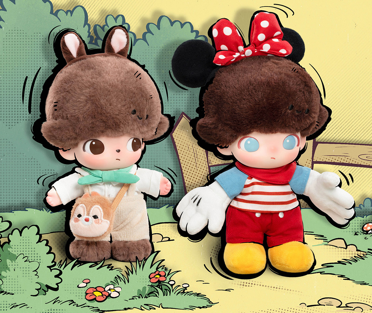 DIMOO WORLD × DISNEY シリーズ ぬいぐるみキーチェーン DIMOO WORLD × DISNEY Series-Vinyl Plush Keychain Blind Box - POP