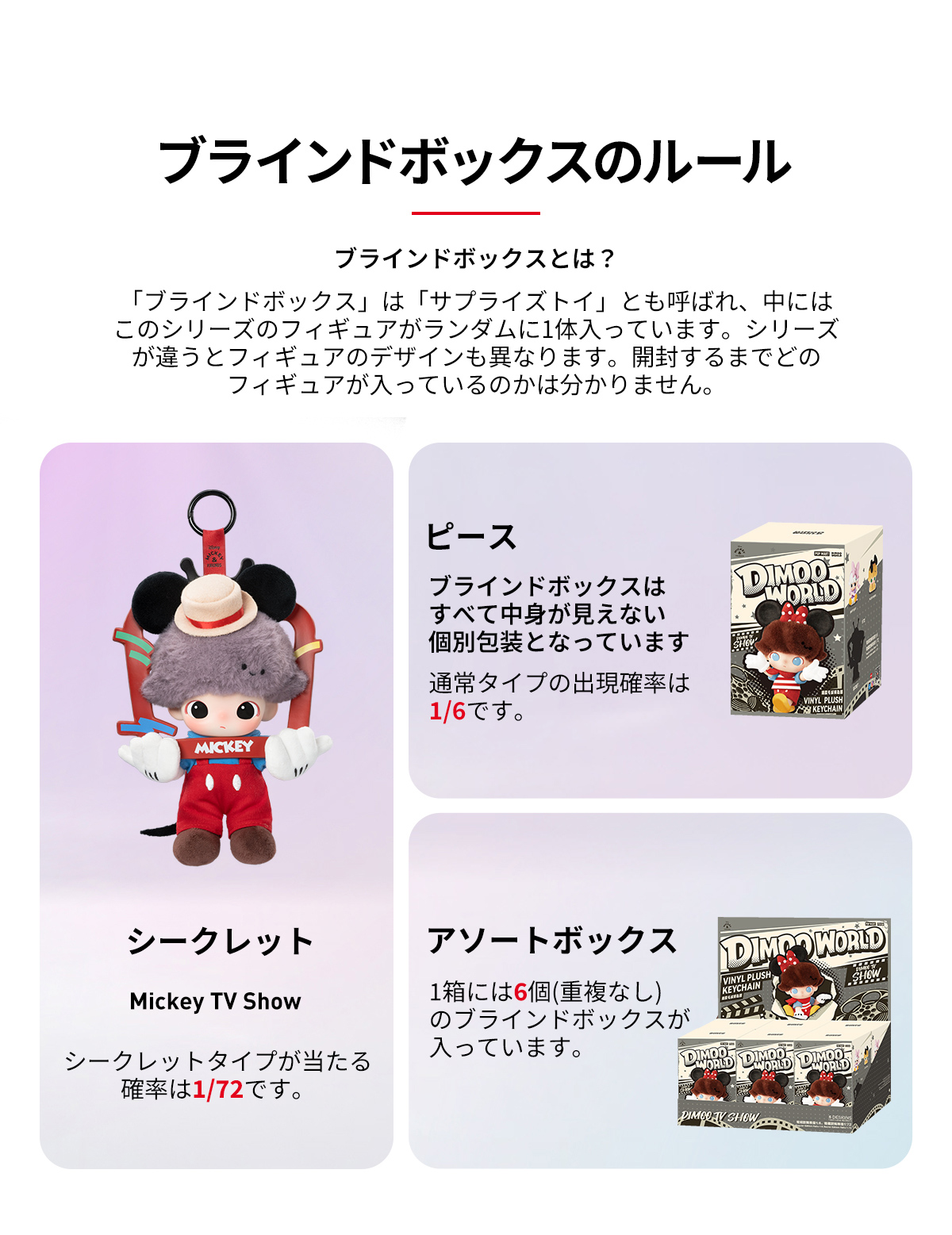 DIMOO WORLD × DISNEY Series-Vinyl Plush Keychain Blind Box - POP
