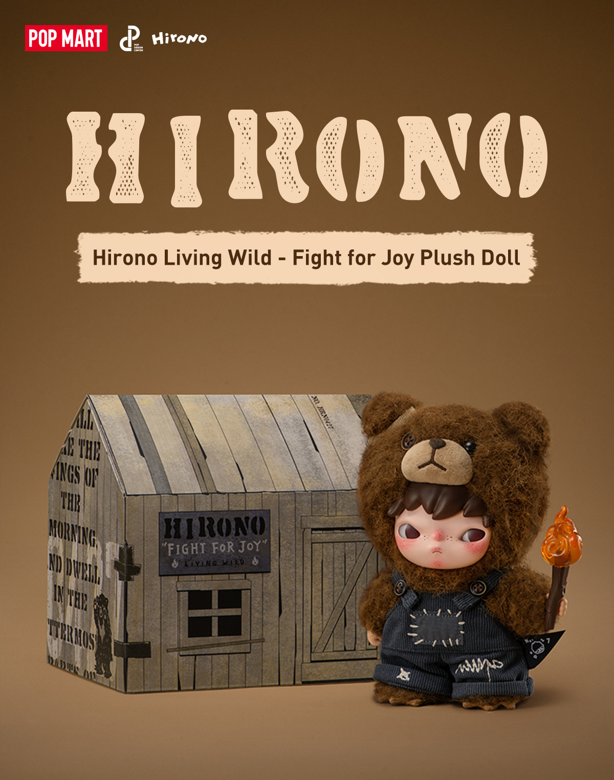Hirono Living Wild Fight for Joy ぬいぐるみ Hirono Living Wild-Fight for Joy Plush Doll - POP MART (Vietnam)