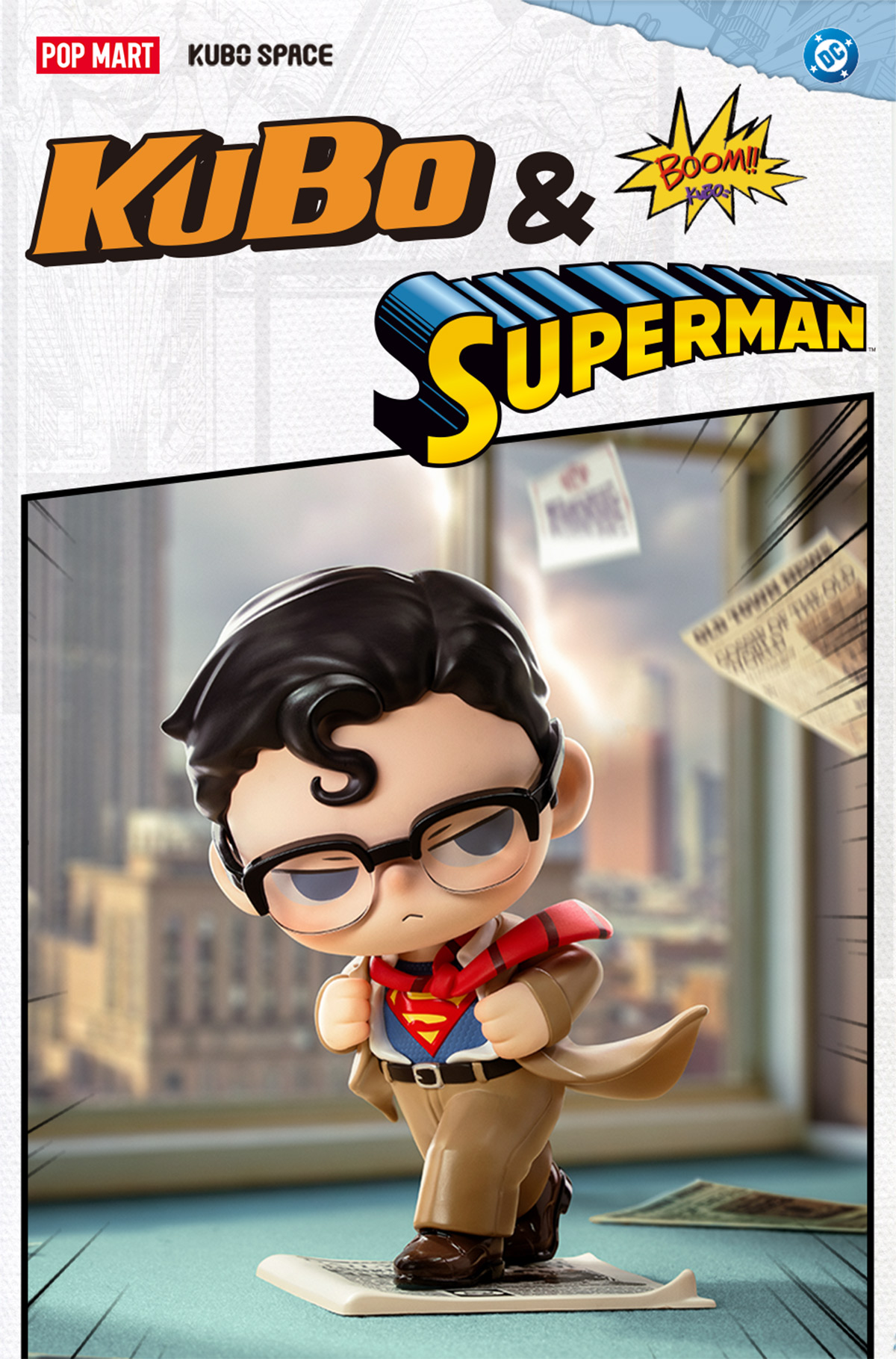 KUBO & Superman フィギュア Superman KUBO Figurine - POP MART (Spain)