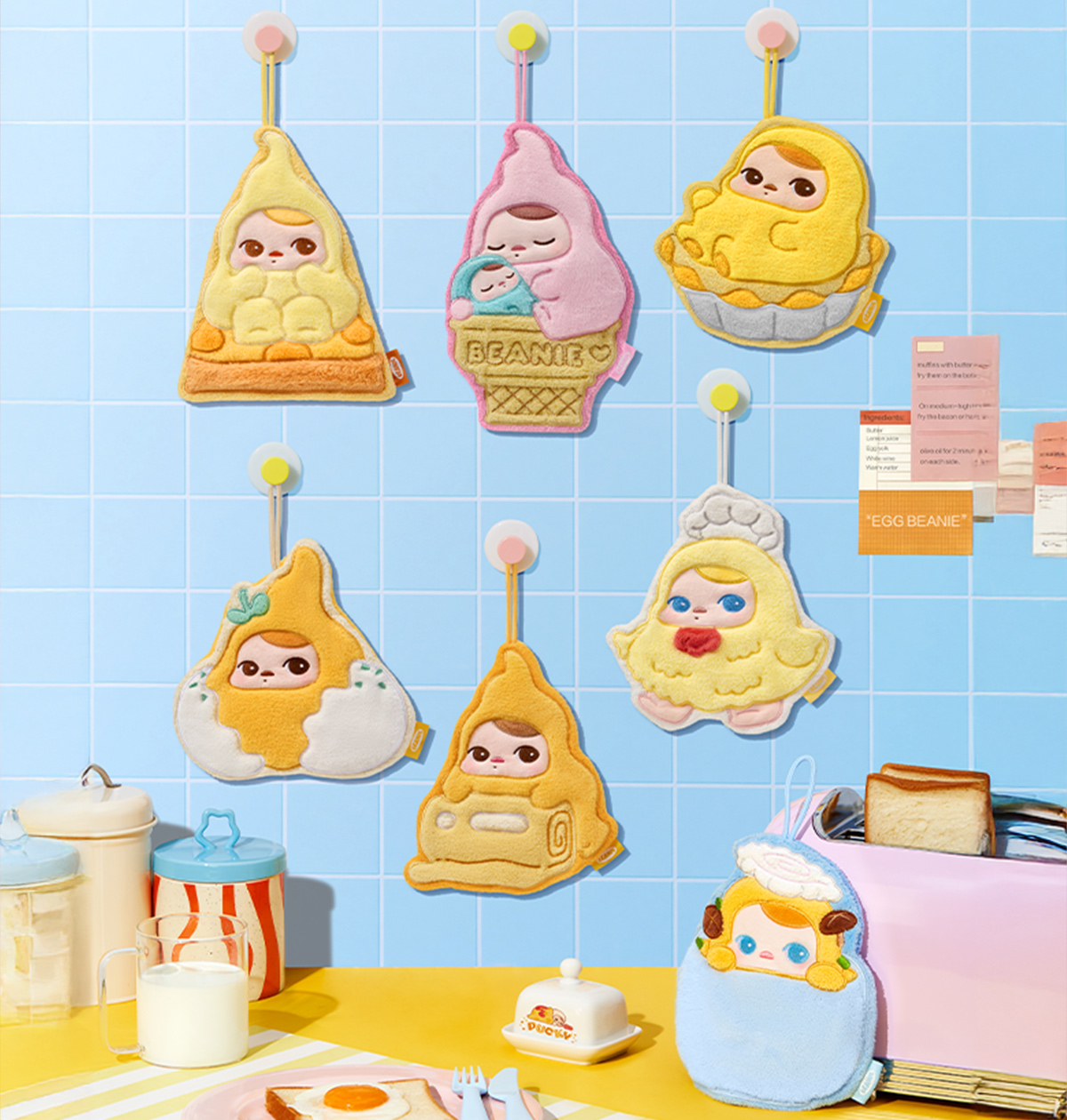 pucky egg beanie シリーズ　ハンドタオル　アソート タオル PUCKY Egg Beanie シリーズ ハンドタオル - POP MART (Austria)