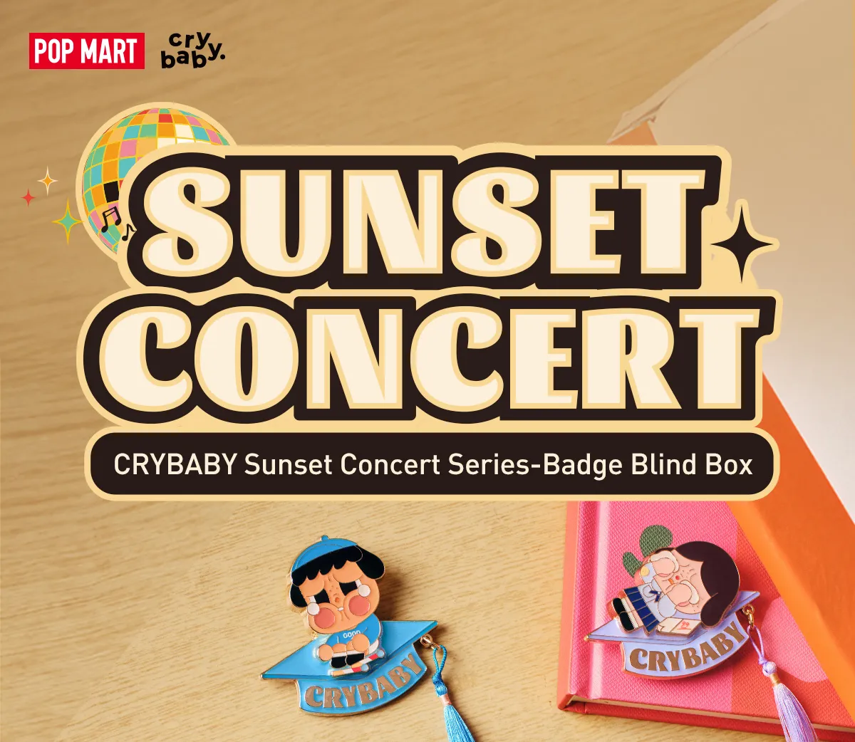 CRYBABY Sunset Concert シリーズ バッジ - POP MART (France)