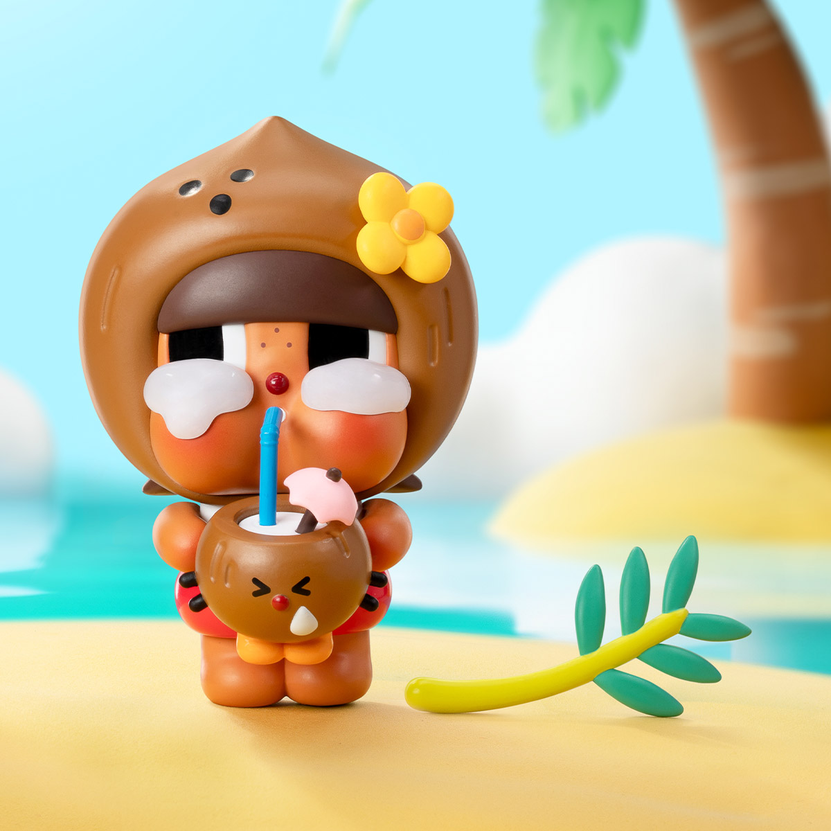 POPMART Crybaby Coconut フィギュアブラウン グリーン Crybaby Coconut Figure-Brown - POP MART (United States)