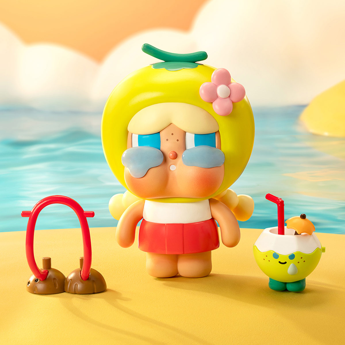 POP MART Crybaby Coconut フィギュア グリーン 手提袋付 Crybaby Coconut Figure-Green - POP MART (Italy)