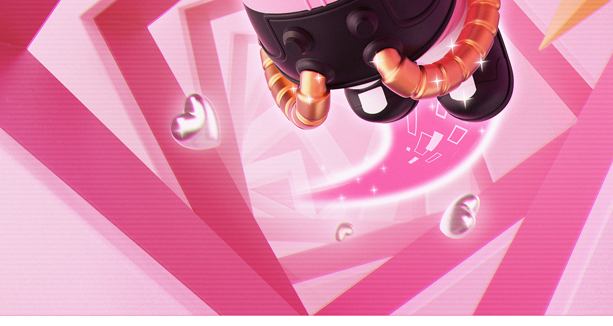 MEGA SPACE MOLLY 400%+100% THE POWERPUFF GIRLS Blossom - POP MART