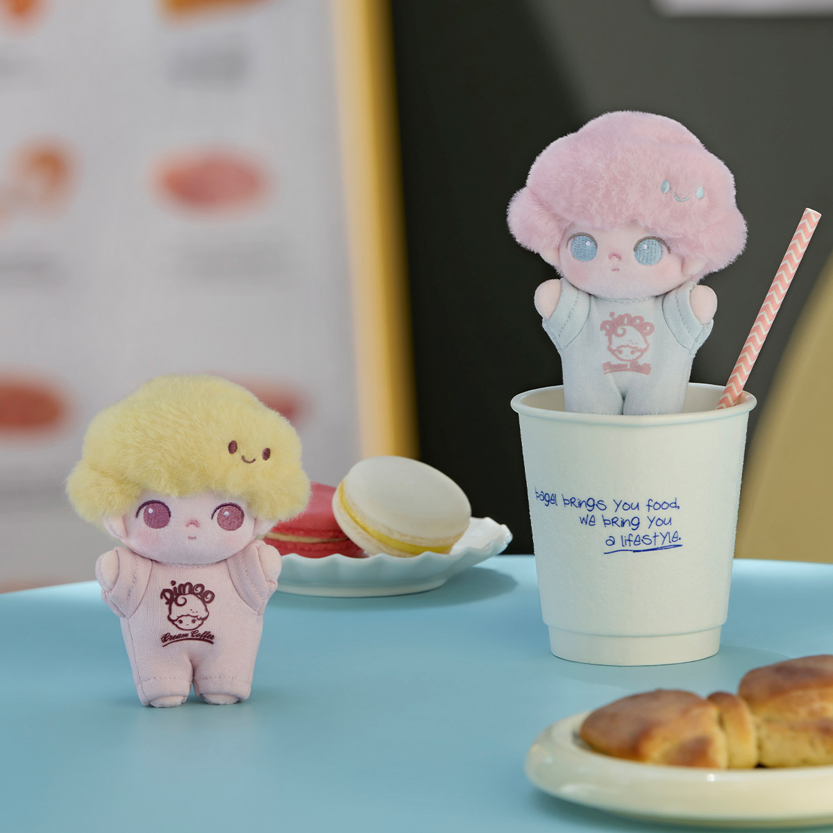 DIMOO Crush on Coffee フォンチャーム 6種類 DIMOO Crush on Coffee Series-Soft-faced Plush Keychain Blind