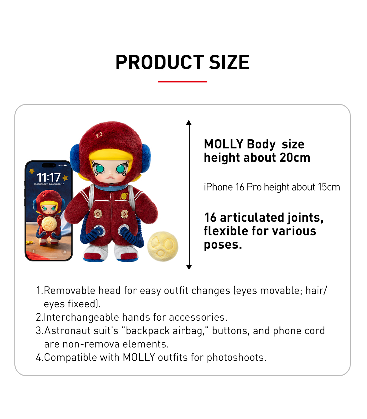 【早い者勝ち！】POPmart molly Hello Moon 1/8 POP MART MOLLY Hello Moon 1/8 Action Doll