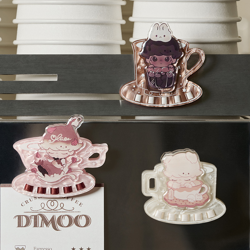 No.016★ドリッピングシリーズ★popx★ DIMOO Crush On Coffee Series-Acrylic Fridge Magnet Clip Blind Box