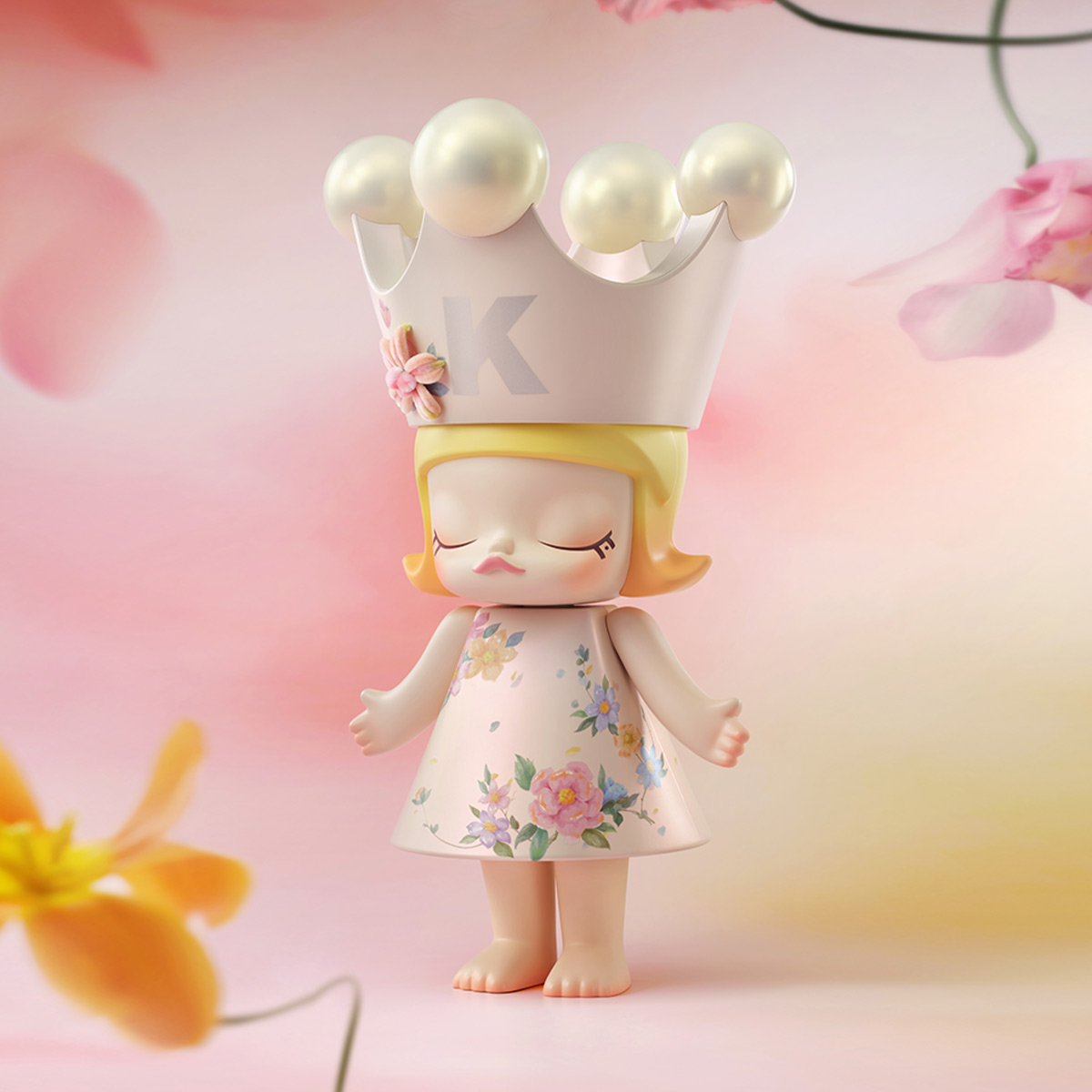 その他 MEGA  MOLLY 400% Velvet Flowers Pop Mart Mega Royal Molly Velvet Flowers 400% - US