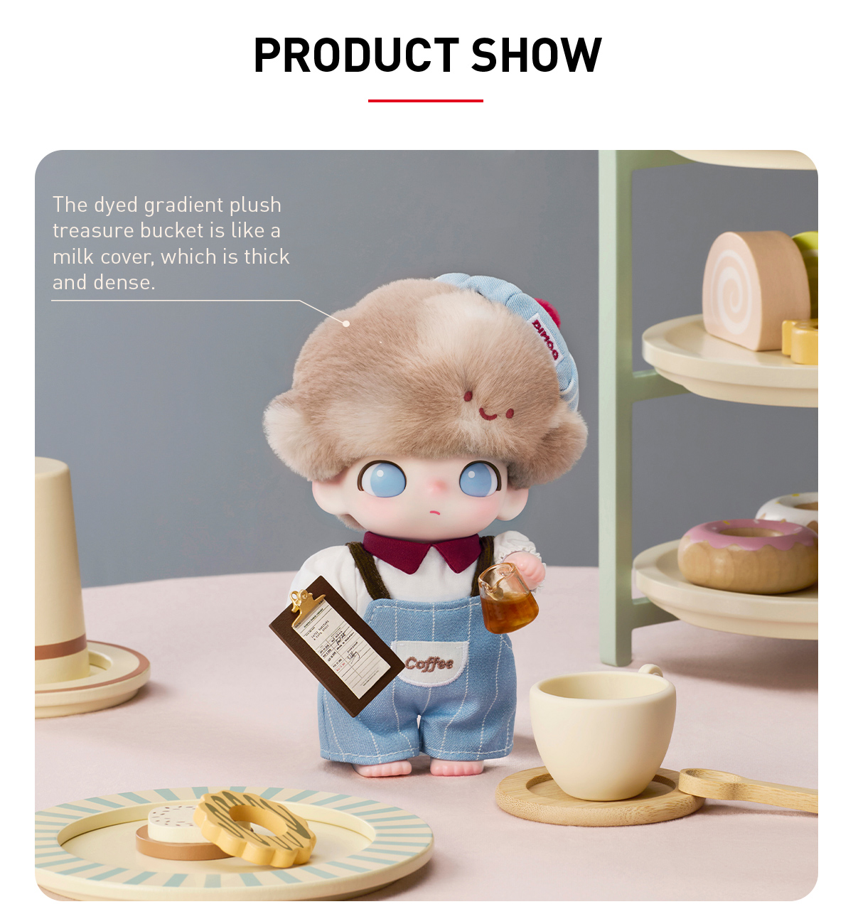 ぬいぐるみ・マスコット DIMOO Crush on Coffee Vinyl Plus DIMOO Crush on Coffee Series-Vinyl Plush Blister Pack - POP