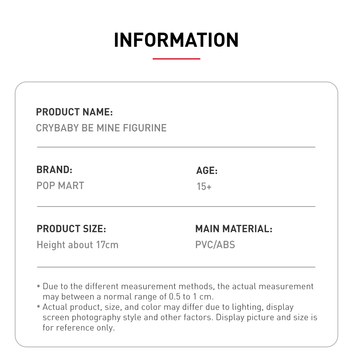 CRYBABY BE MINE FIGURINE - POP MART (Australia)