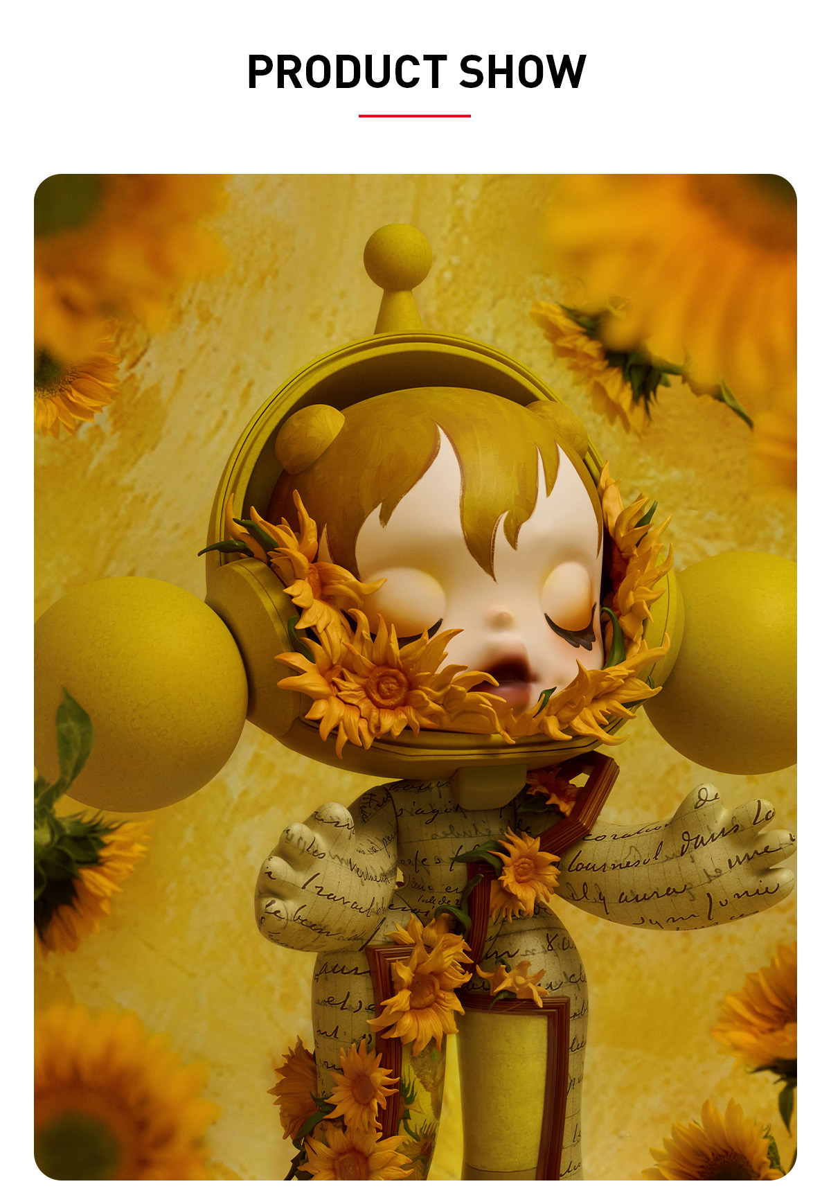 MEGA α SKULLPANDA 1000% Van Gogh Museum Sunflowers - POP