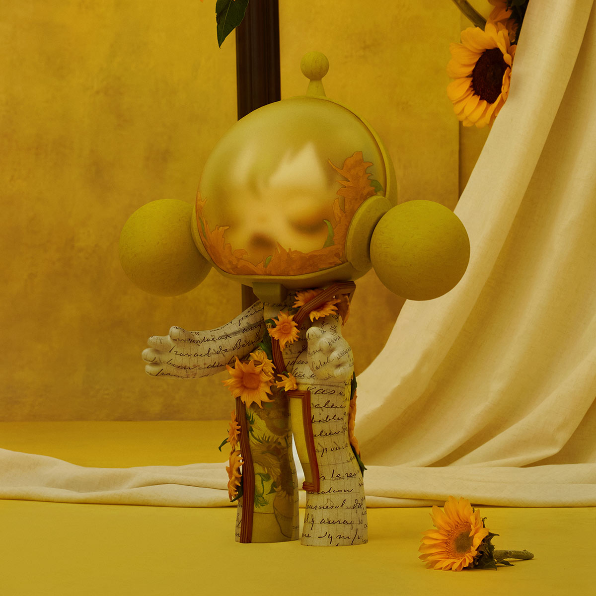MEGA α SKULLPANDA 400% Van Gogh Museum Sunflowers - POP MART