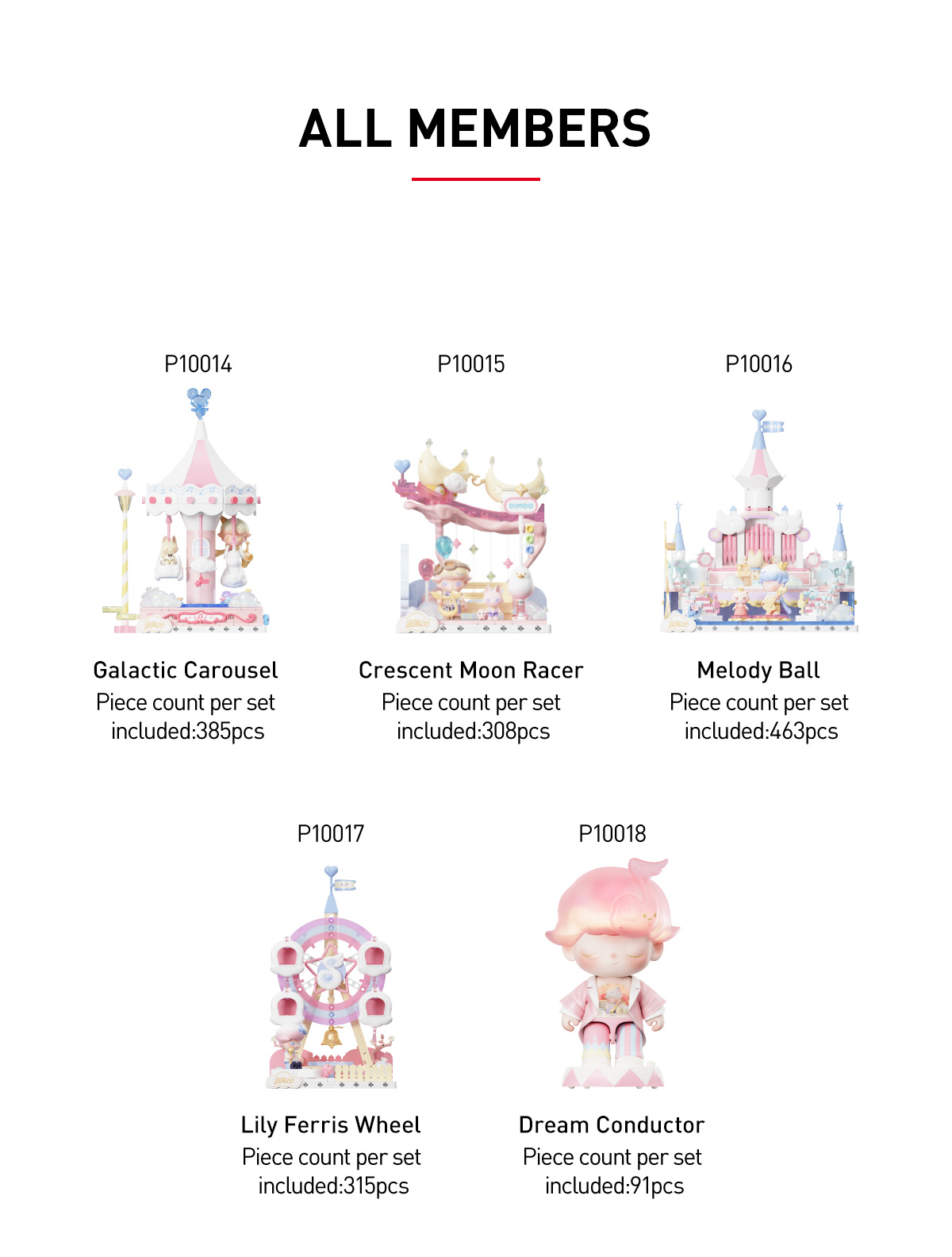 DIMOO Dream Melody シリーズブロックフィ ギュア Dream DIMOO Dream Melody Series Blocks - POP MART (Japan)