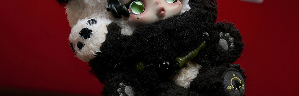 SKULLPANDA Lazy Panda Plush Doll Pendant - POP MART (Macao, China)