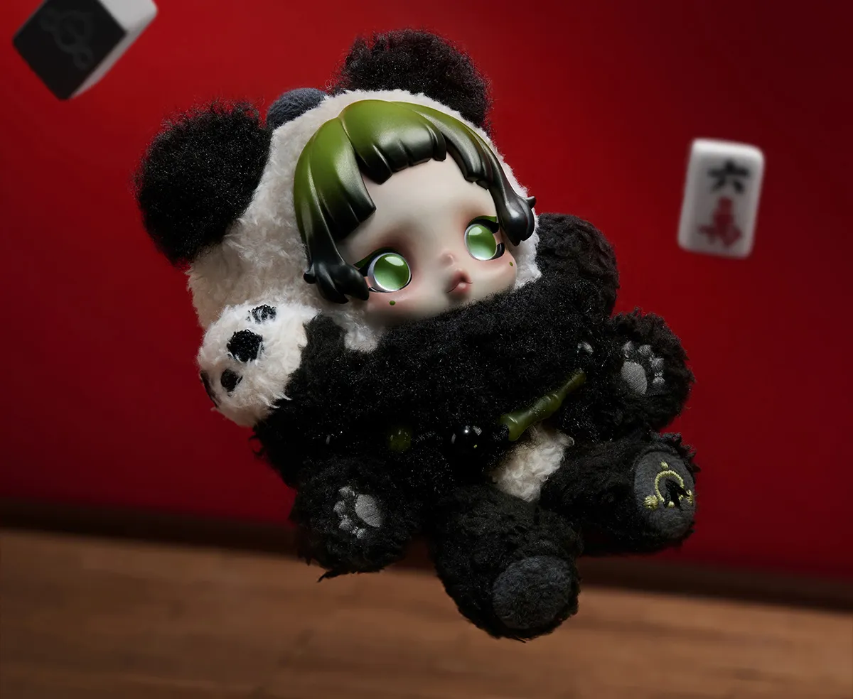 SKULLPANDA Lazy Panda Plush Doll Pendant - POP MART (Japan)