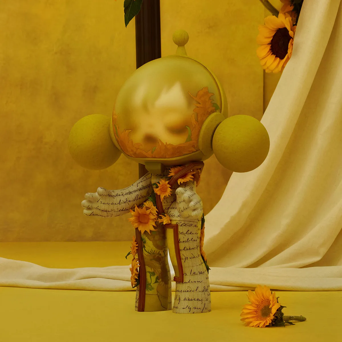 MEGA α SKULLPANDA 400% Van Gogh Museum ひまわり - POP MART (Japan)
