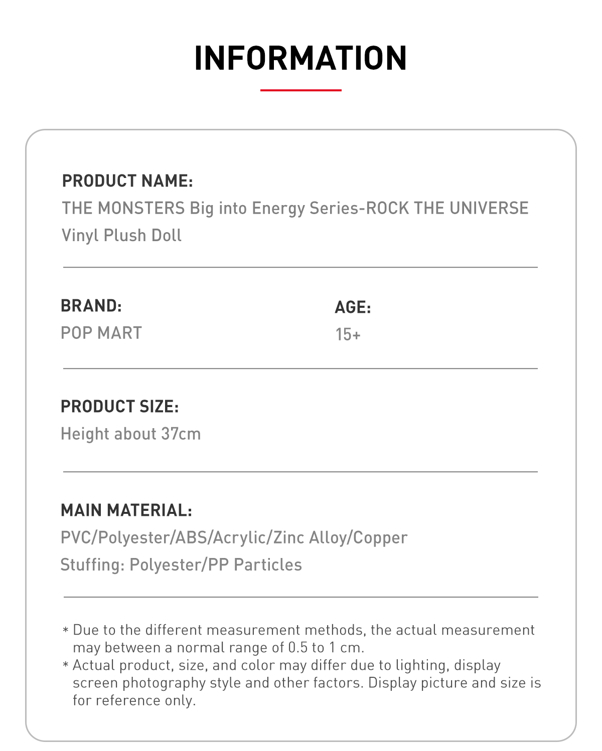 THE MONSTERS Big into Energy Series-ROCK THE UNIVERSE Vinyl