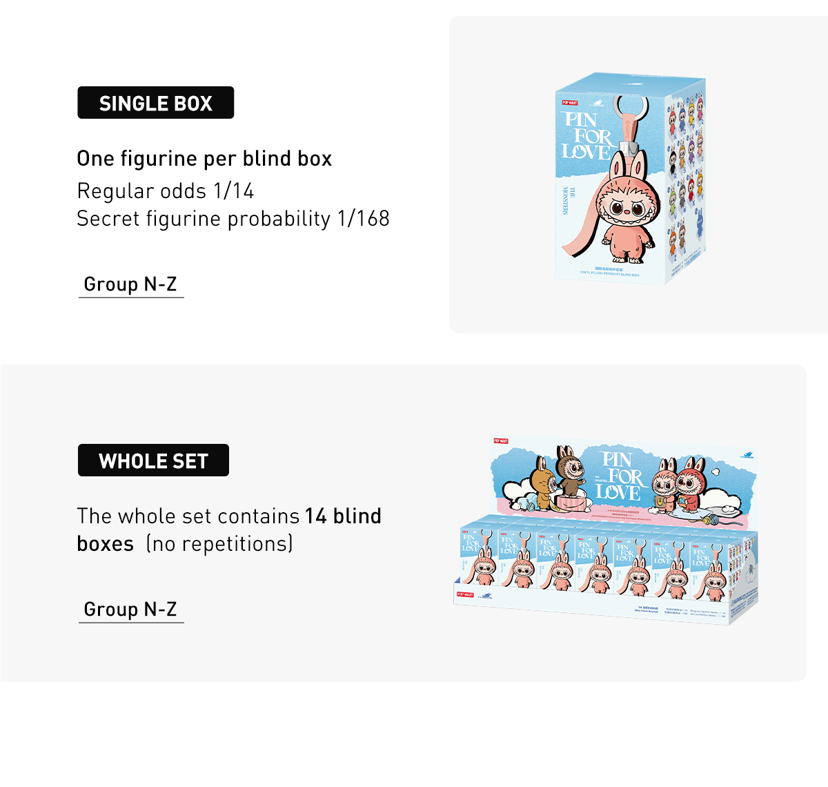 キーホルダー・アクリルキーホルダー Letter Pendant Blind Box (A-M) (N-Z) THE MONSTERS Pin for Love Series- Letter Pendant Blind Box