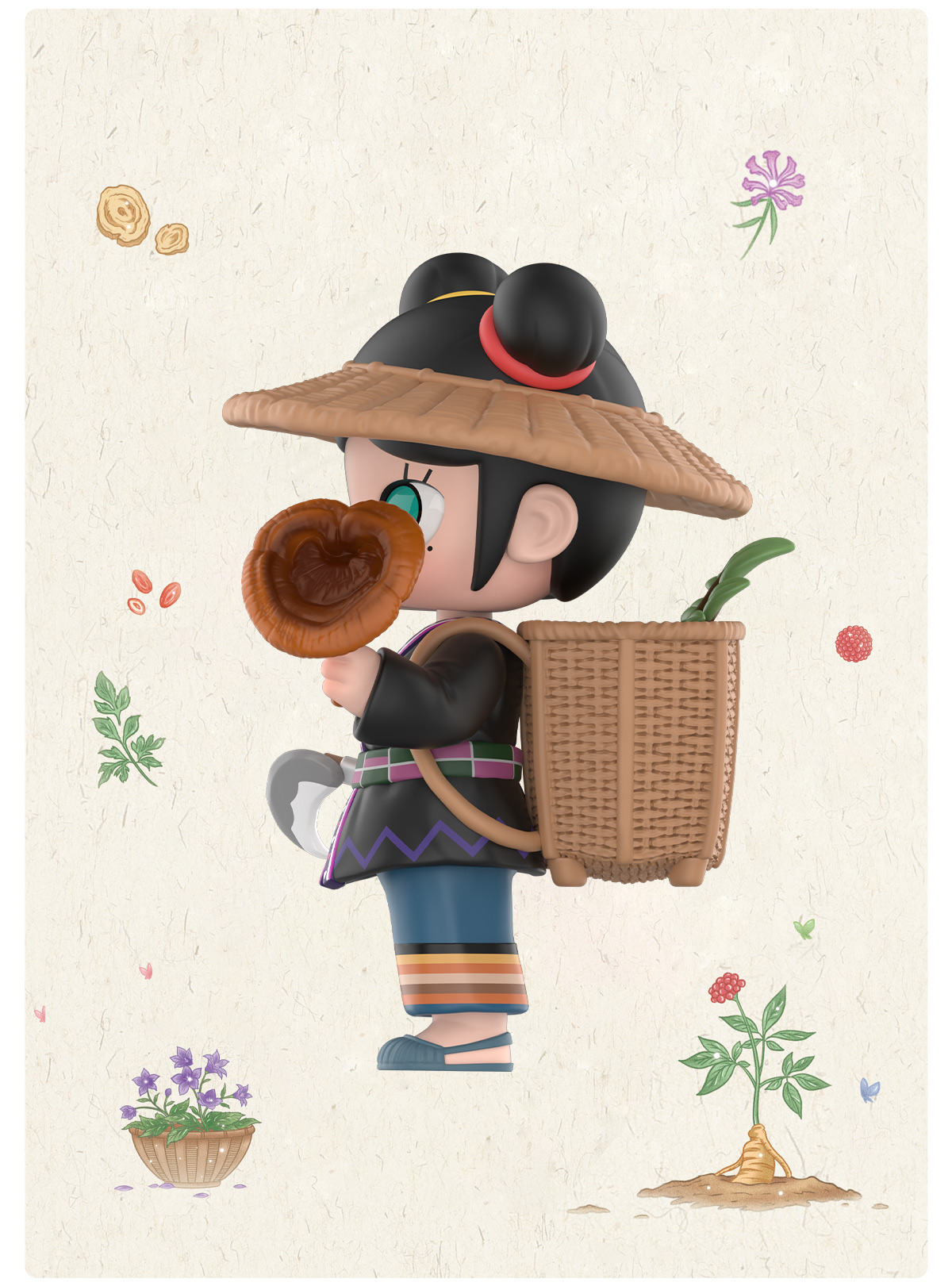 限定版】新作 POPMART MOLLY モリー 霊芝 フィギュアx3set MOLLY 霊芝