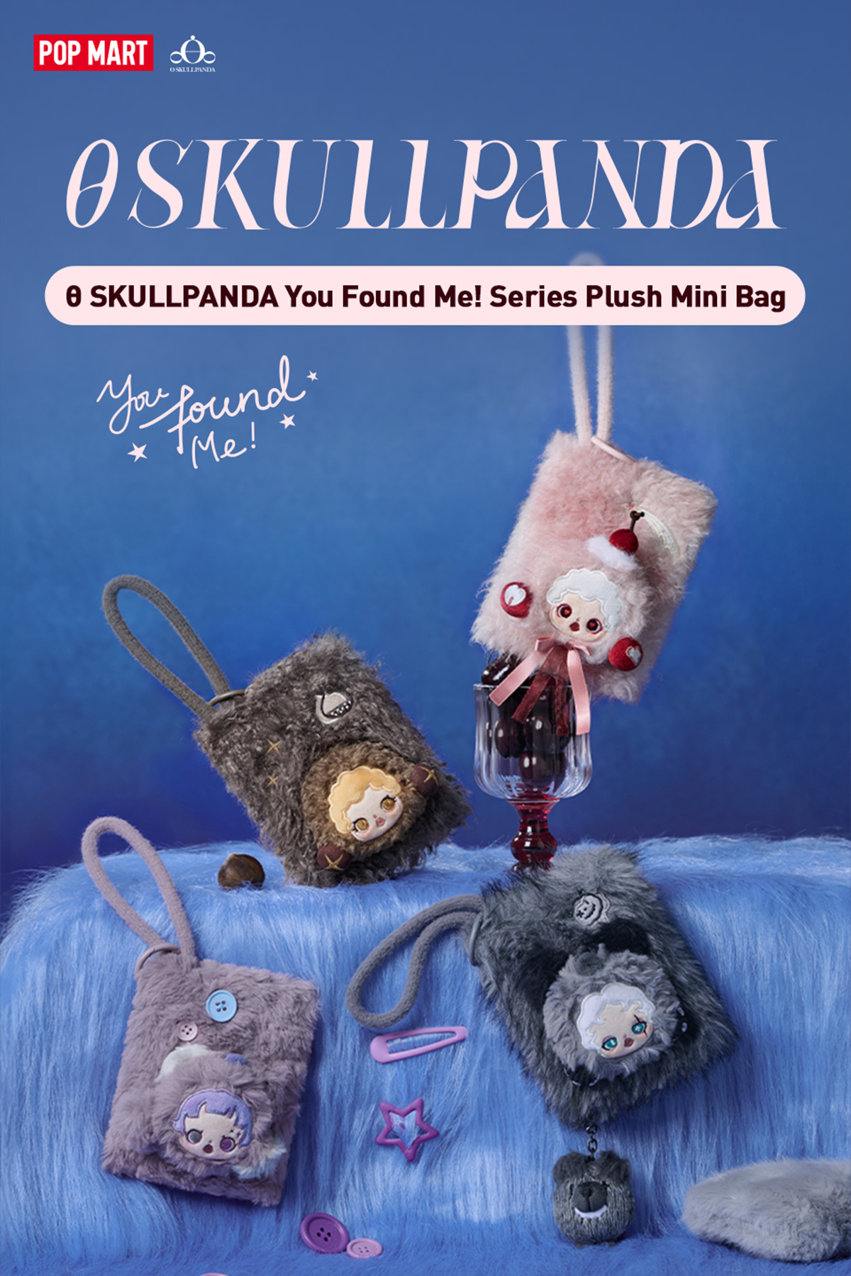 新品未開封 SKULLPANDA You Found Me! POP MART SKULLPANDA You Found Me! Series Plush Doll Pendant Blind