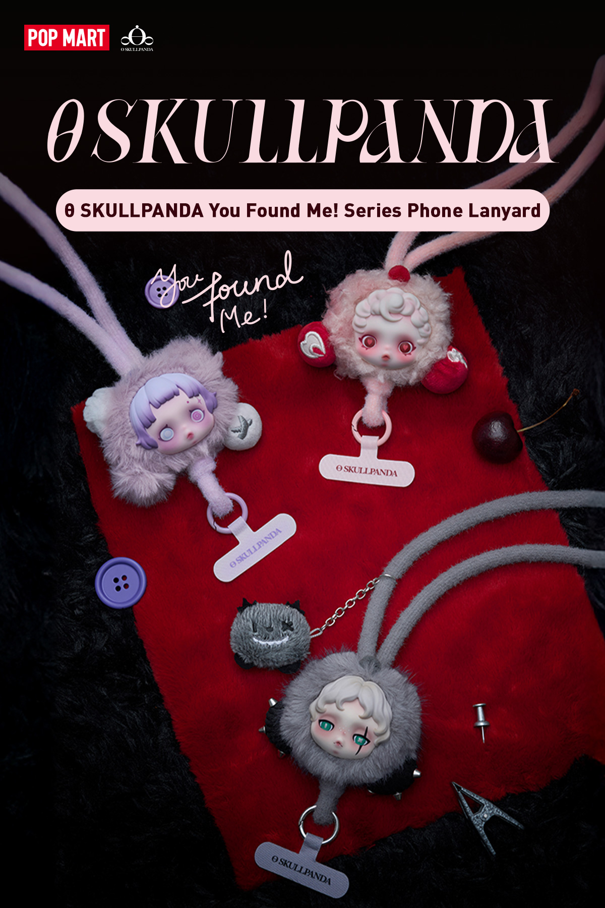 SKULLPANDA You Found Me! スマホストラップ　新作 SKULLPANDA You Found Me！Series Phone Lanyard - POP MART