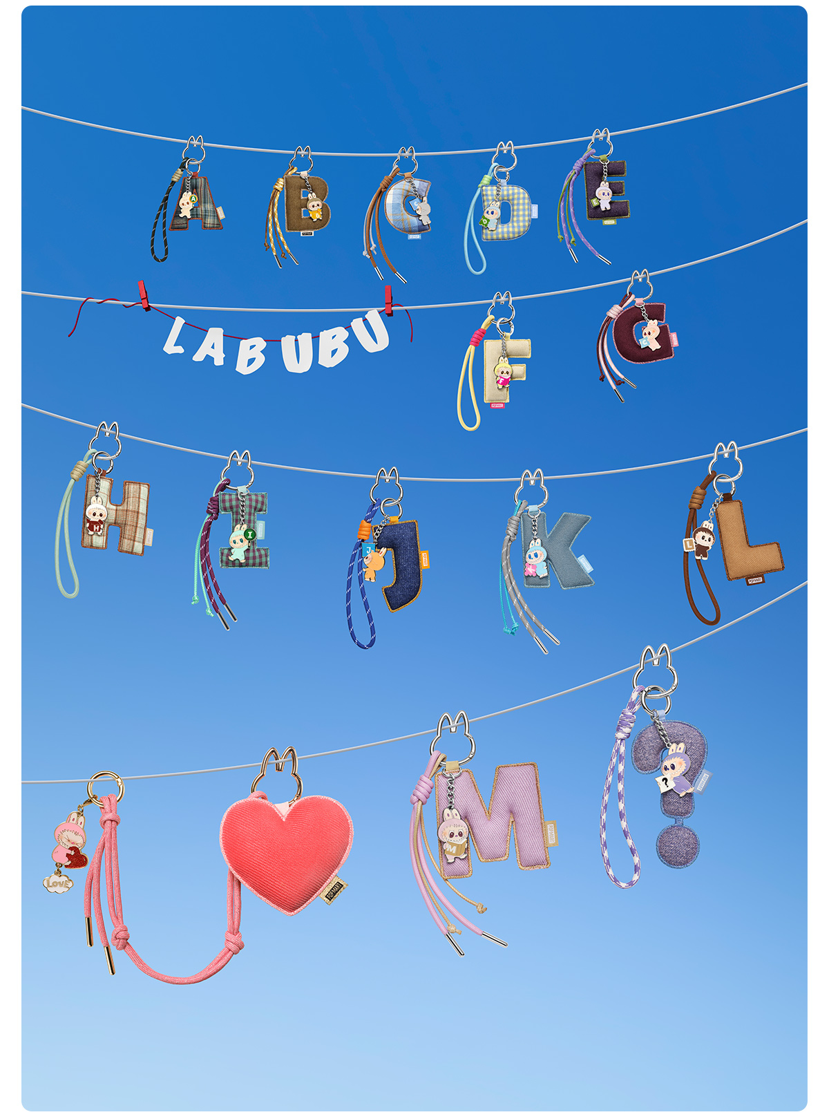 The Monster Pin For Love シリーズ (A-M,N-Z ) THE MONSTERS Pin for Love Series- Letter Pendant Blind Box