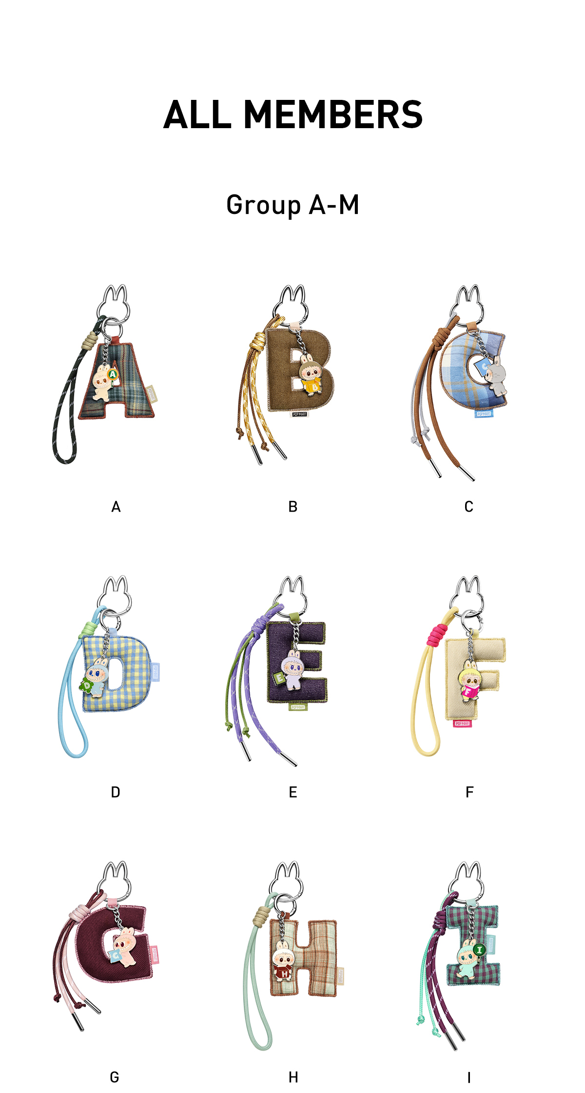 キーホルダー・アクリルキーホルダー Letter Pendant Blind Box (A-M) (N-Z) THE MONSTERS Pin for Love Series- Letter Pendant Blind Box