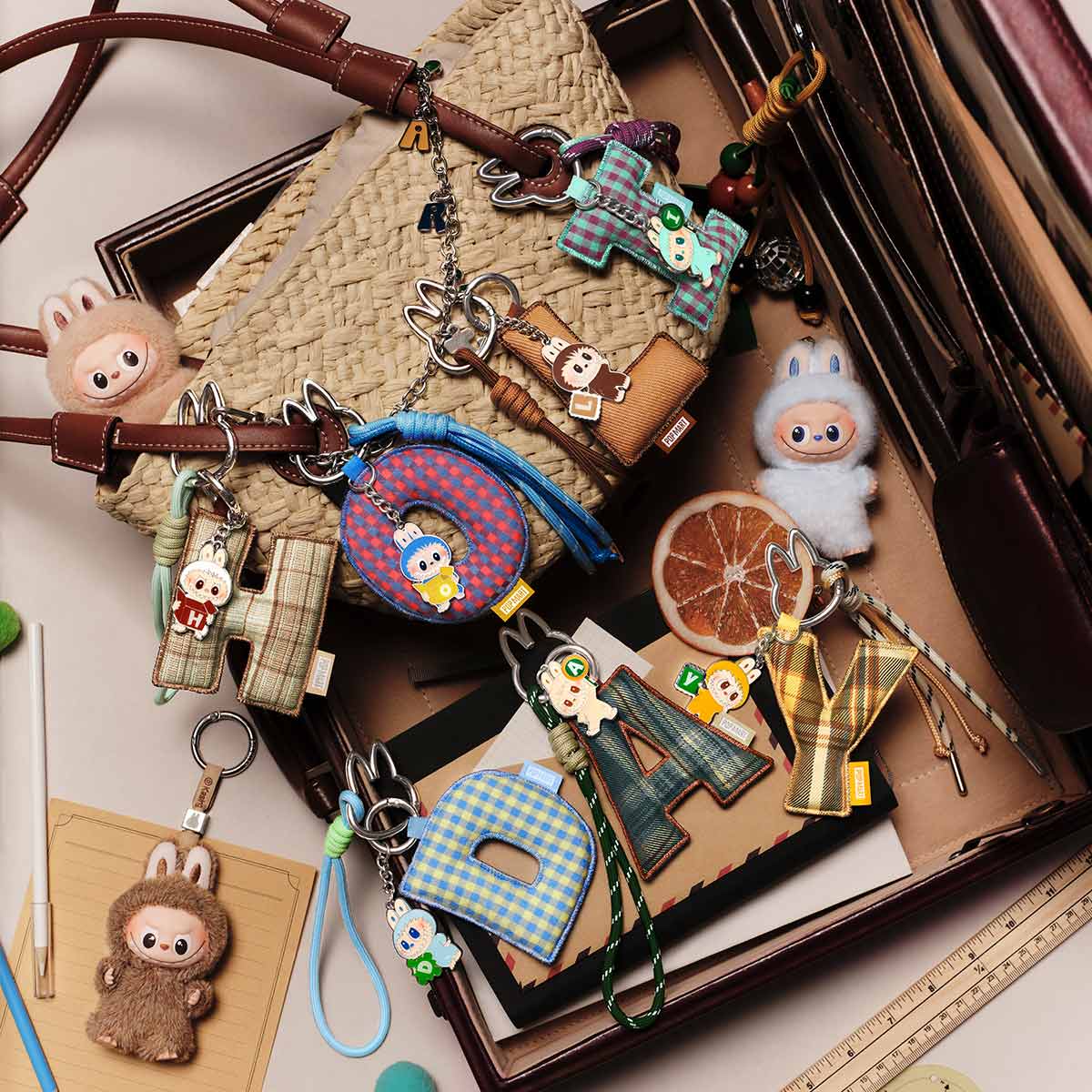 キーホルダー・アクリルキーホルダー Letter Pendant Blind Box (A-M) (N-Z) THE MONSTERS Pin for Love Series- Letter Pendant Blind Box