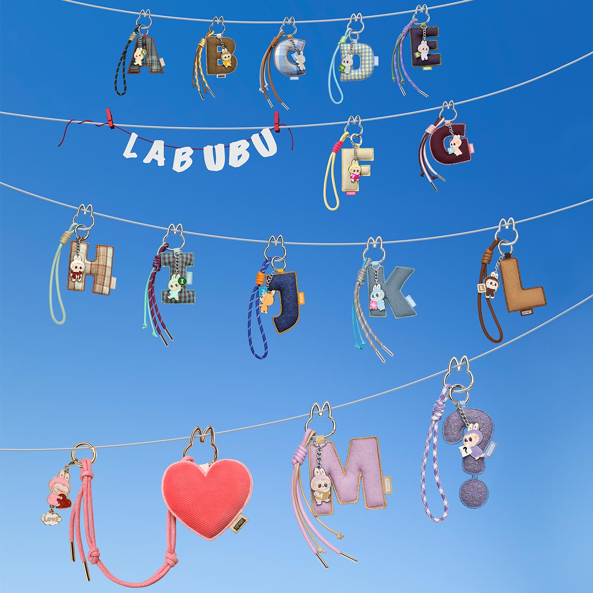 キーホルダー・アクリルキーホルダー Letter Pendant Blind Box (A-M) (N-Z) THE MONSTERS Pin for Love Series- Letter Pendant Blind Box