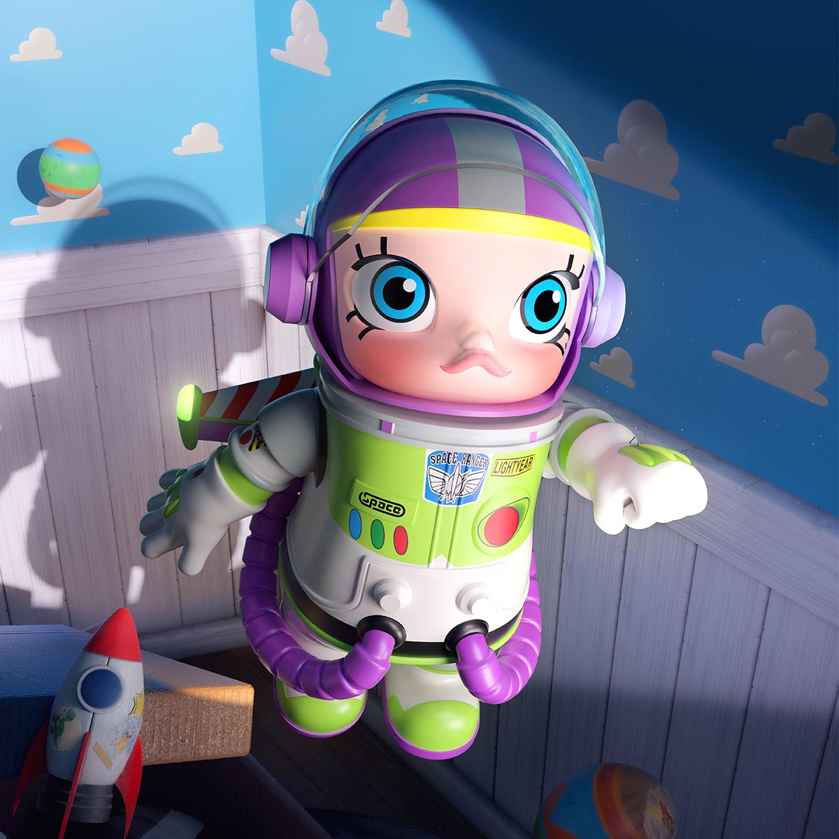 コミック・アニメ MEGA SPACE MOLLY 400% BUZZ LIGHTYEAR MEGA SPACE MOLLY 400% Buzz Lightyear - POP MART (Poland)