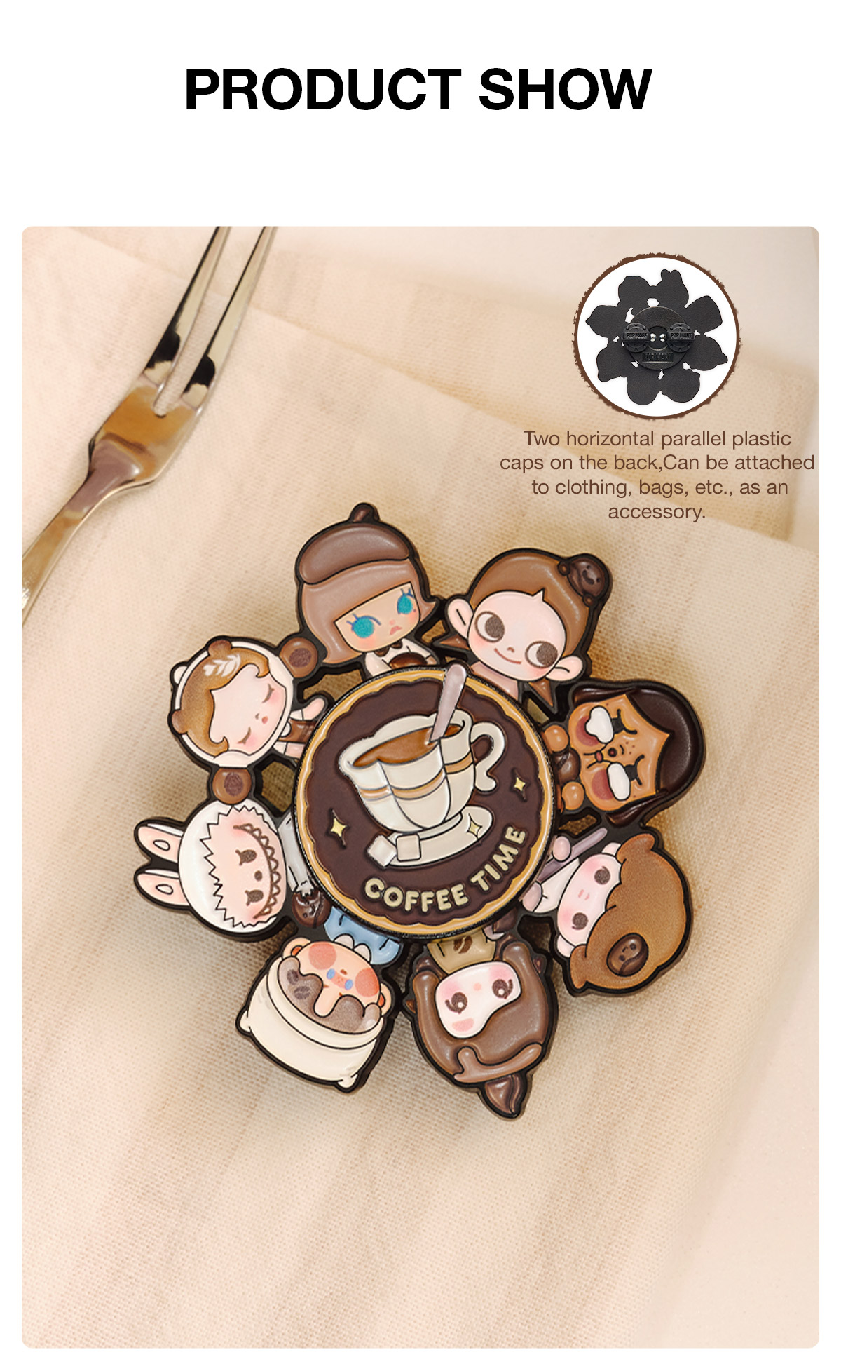 POP BEAN Coffee Factory Series - Spinning Badge - POP MART (Japan)