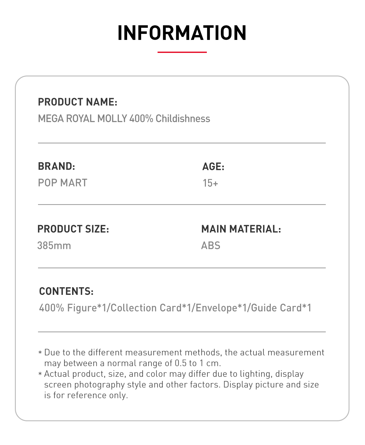 MEGA ROYAL MOLLY 400% Childishness - POP MART (Japan)