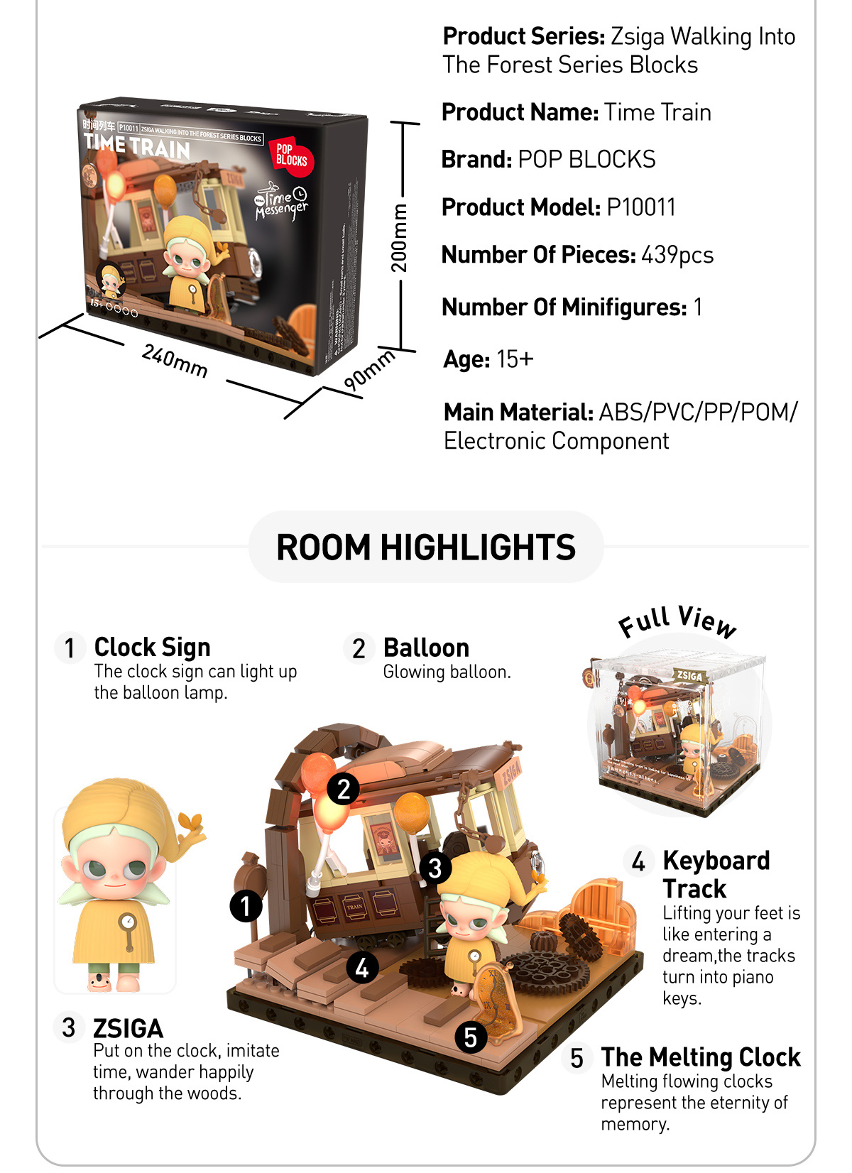 Zsiga Walking Into The Forest Series Blocks-Time Train - POP MART