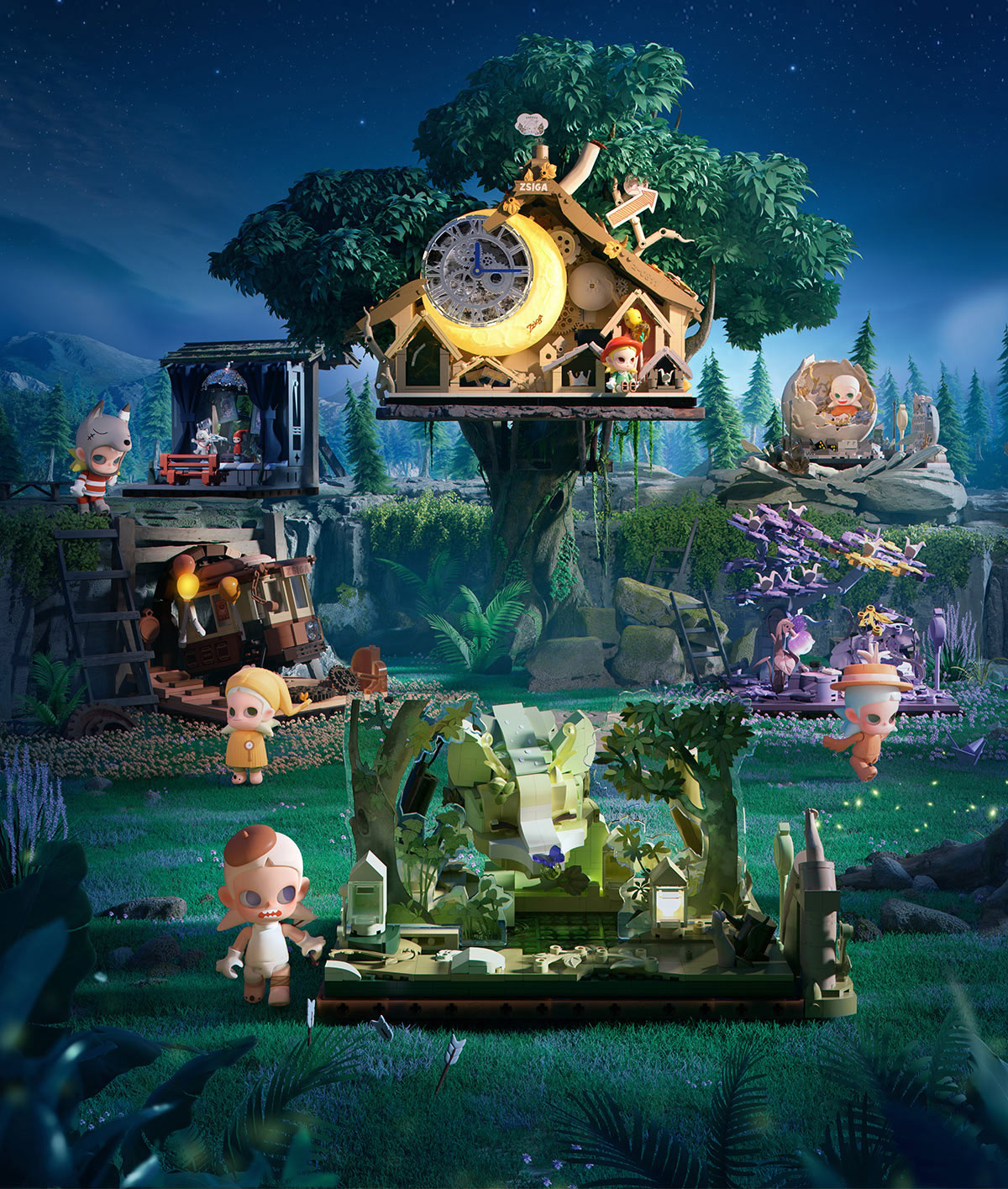 【新品】POP MART ZSIGA 森シリーズ全5種セット ♡ 森へ歩いて行く 新品】POP MART ZSIGA 森シリーズ全5種セット ♡ 森へ歩いて行く 新品