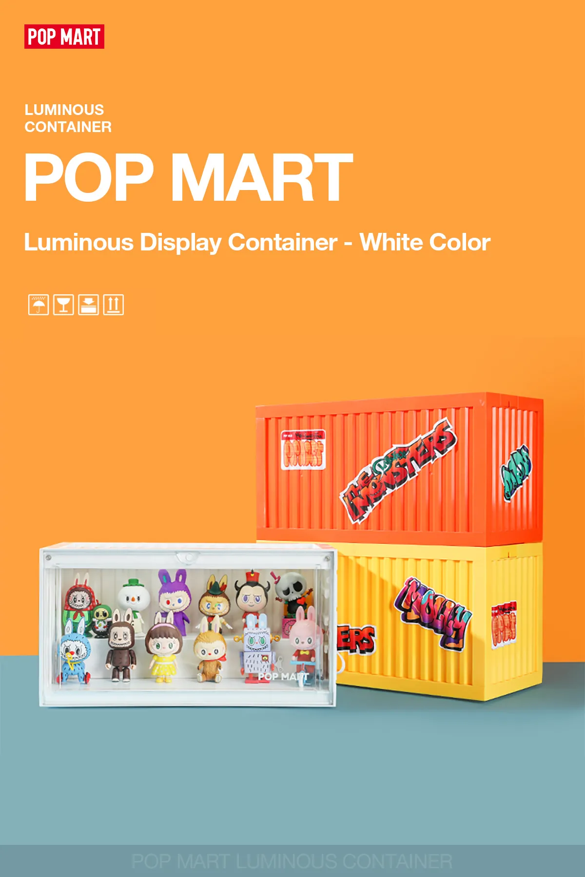 Mini Popmart Box POP MART Luminous Container Figure Display Box White - POP MART ...