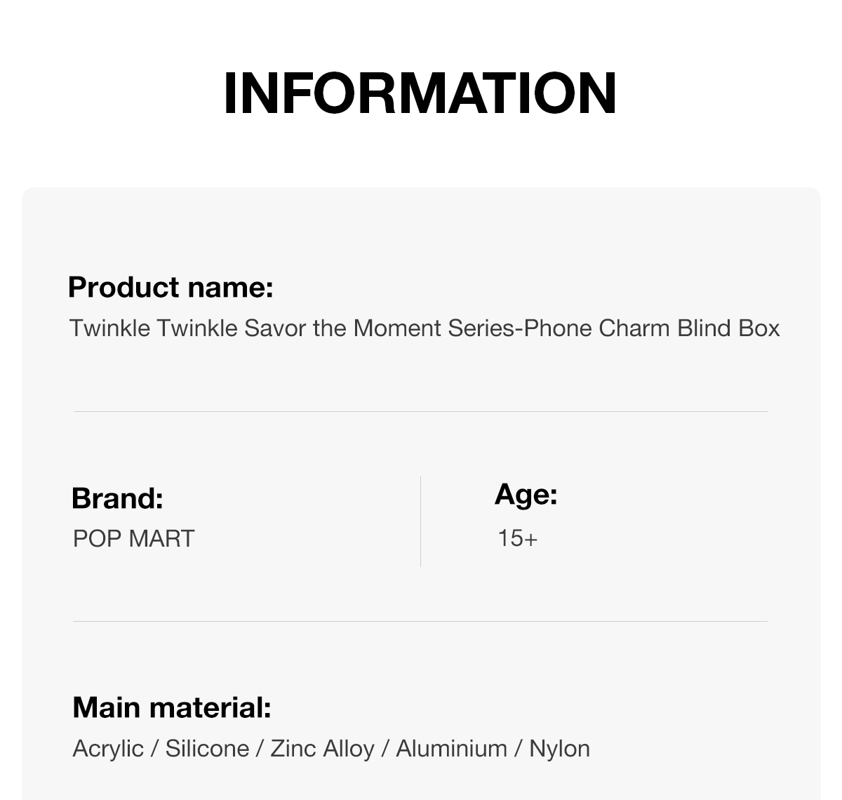 新品Twinkle Savor the Moment phone charm Pop Mart Twinkle Twinkle Savor the Moment Series Lazy Moments