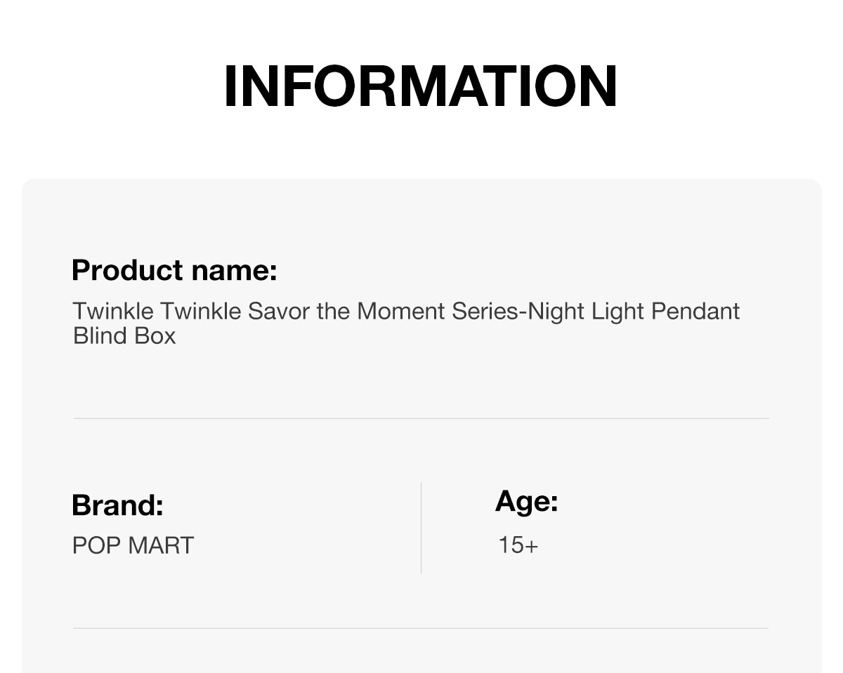 POP NOW:Twinkle Twinkle Savor the Moment Series-Night Light